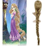 Women Princess Rapunzel Golden Wig Halloween Role Play Tangled gold long Ponytail Costume
