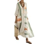 Women Printed Loose Dress Short Sleeve Bikini Swimsuit Cover Up Side Split Beach Vacation Lazy Pocket Kaftan Dress-08||5X_l