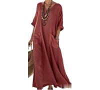 Women Printed Loose Dress Short Sleeve Bikini Swimsuit Cover Up Side Split Beach Vacation Lazy Pocket Kaftan Dress-14||4X_l