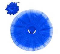 Women Professional Swan Ballet Tutu Skirt 7 Layers Hard Organdy Platter Performance Leotard Skirt with Hair Clip Ballerina Costume Adult Pancake Tulle Skirt Dancewear for Rehearsal Royal Blue 2XL