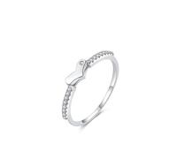 Women Promise Ring Bands Lab Grown Diamond Heart Solid 14 Karat White Gold Wedding Engagement Rings for Women Size H 1/2