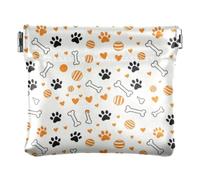 Women PU Leather Change Pouch, Kiss Lock Coin Bag Card Wallet | Soft, Waterproof, Spring Frame, Safety Pins, Paper Clips, Dog Paw Bone Heart