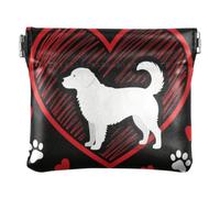 Women PU Leather Change Pouch, Kiss Lock Purse Money Pouch | Lightweight, Closes Securely, Pocket Size, Keys, Safety Pins, Coonhound Dog