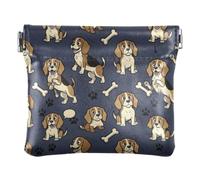 Women PU Leather Change Purse, Kiss Lock Coin Bag Coin Wallet | Portable, Closes Securely, Pocket Size, Safety Pins, Paper Clips, Funny Beagle Dog