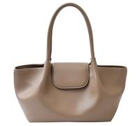 Women PU Leather Chic Spacious Handbag Solid Color Underarm Purse Large Capacity Large Work Bags for Daily Office Work Outing Social Occasions (khaki) (Style 7)