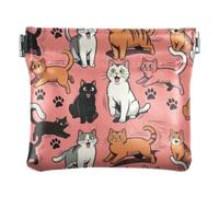 Women PU Leather Coin Pouch, Kiss Lock Purse Money Pouch | Lightweight, Closes Securely, Spring Frame, Paper Clips, Safety Pins, Crazy Cat