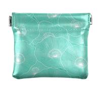 Women PU Leather Coin Pouch, Pinch-to-Open Purse Coin Wallet | Lightweight, Closes Securely, Spring Frame, Safety Pins, Paper Clips, }Poppy Flower Floral