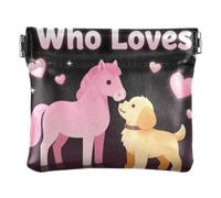 Women PU Leather Coin Purse, Kiss Lock Coin Bag Money Bag | Lightweight, Closes Securely, Spring Frame, Paper Clips, Safety Pins, Coonhound Dog