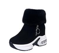 Women PU Leather Comfortable Combat Waterproof Ankle Boots Warm Fur Snow Slip On Classic Mid-calf Fur Lining Fashion Multiple Colors Winter Boots
