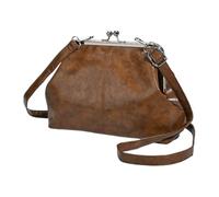 Women PU Leather Crossbody Shoulder Bag Hobo Shape Adjustable Strap | Kiss Lock Accent Adds Elegance for Gifts Birthdays Mother's Day Women's Day and Christmas