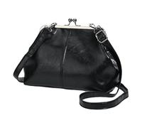 Women PU Leather Crossbody Shoulder Bag Hobo Shape Adjustable Strap | Kiss Lock Accent Adds Elegance for Gifts Birthdays Mother's Day Women's Day and Christmas