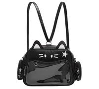Women PU Leather Cute Anime Cat Backpacks with Multi-Compartment | Women PU Leather Cute Anime Cat Backpacks Large Capacity Y2K Ita Shoulder Bags Trendy Animes Knapsack Commute Handbag Cat