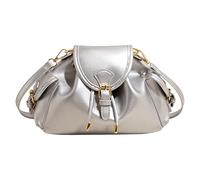 Women PU Leather Drawstring Shoulder Bag Large Capacity Luxury Flip Bucket Pack with Side Pockets Trendy Sling Pouch Commute Working Satchel Bags