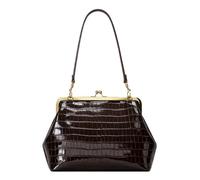 Women PU Leather Elegant Clip Shoulder Bag Large Capacity Stylish Tote Handbag Solid Color Kiss Lock Evening Pouch Outdoor Travel Shopping Handbags (Coffee 5) (Style 5)