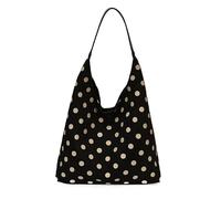 Women PU Leather Polka Dot Shoulder Bag Single Strap Tote | Spacious Open Top Handbag Casual Commuter Ladies Purse 16.14x4.72x13.58 Inches