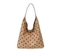 Women PU Leather Polka Dot Shoulder Bag Single Strap Tote | Spacious Open Top Handbag Casual Commuter Ladies Purse 16.14x4.72x13.58 Inches