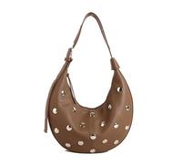 Women PU Leather Shoulder Bag Large Capacity Underarm Bags Waterproof Top-Handle Bags with Adjustable Strap for Daily Office Work Outing Social Occasions (Khaki 270 * 200 * 40)