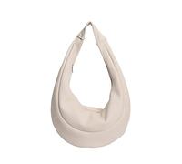 Women PU Leather Shoulder Bag Solid Color Underarm Bag Lightweight & Portable Top Handle Bag Large Capacity for School Work Travel Shopping Dating (Beige)