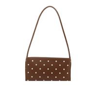 Women PU Leather Stylish Polka Dot Shoulder Bag Zipper Closure Dot Pattern Shoulder Pack Large Capacity Lovely Dotted Underarm Bags Work Date Travel Shopping Handbags (Brown 240 * 130 * 65)