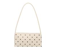Women PU Leather Stylish Polka Dot Shoulder Bag Zipper Closure Dot Pattern Shoulder Pack Large Capacity Lovely Dotted Underarm Bags Work Date Travel Shopping Handbags (White 240 * 130 * 65)