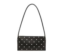 Women PU Leather Stylish Polka Dot Shoulder Bag Zipper Closure Dot Pattern Shoulder Pack Large Capacity Lovely Dotted Underarm Bags Work Date Travel Shopping Handbags (Black 240 * 130 * 65)