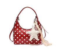 Women PU Leather Sweet Polka Dot Shoulder Bags Lightweight Trendy | Origin Mainland China PU leather soft all match handbag with pendant 1 x Shoulder Bag 1 x Pendant Polka dot print stylish
