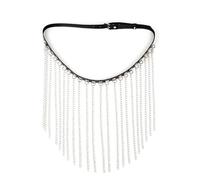 Women PU Leather Waist Chain Belt with Metal Fringe Chain for Party and Casual Outfit Punk Waist Chain Body Jewelry
