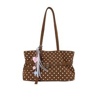 Women PU Polka Dot Shoulder Bag Large Capacity Stylish Tote Bag | Polka Dot print tote bag Stylish belt tie versatile handbag Cross-border fashion trend travel shopping