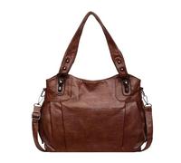 Women PU Underarm Purse Solid Color Adjustable Strap Tote Bag (Brown) | Coffee Color Women PU Tote Bag Hobo Handbags Adjustable Strap Crossbody 3 in 1 Carrying Options Spacious Interior Durable