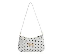 Women PU Versatile Armpit Pouch Polka Dot Print Handbag with | Retro Sweet Bow Tote Large Capacity for Travel Date Shopping Commute Handbag