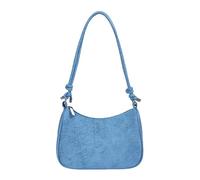 Women PU Vintage Single-Shoulder Bag Large Capacity Clutch Handbag Solid Color Design Top Handle Handbag Versatile for Outdoor Travel Shopping (Blue)