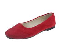 Women Pumps Casual Square-Toe Flats Faux Suede Slip-Ons with Low-Cut Design Macaroon Colorful Memory Foam Cushion Elegant Ballet Flat Work Soft Loafer Dared 7 UK
