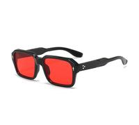 Women Punk Rivets Sunglasses Clear Ocean Gradient Lens Shades UV400 Men For Outdoor Sports Running Riding,Black red