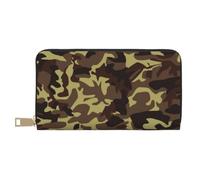 Women Purses, PU Leather Long Wallet with Zipper Coin Pocket 12 Card Slots | Camouflage Pattern Printed Ladies Purse Wallet, Long Purses For Women & Men