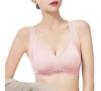 Women Push Up Bra, Strong Hold Bralette for Women Non-Wired Seamless Deep V Neck Classic Soft Bras Skiny Bra Support for Women