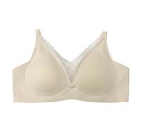 Women Push Up Bra Tulle Bralette Design for Women Non-Wired Strong Hold Deep V Neck Wireless Minimizer Smooth Bra Support for Women