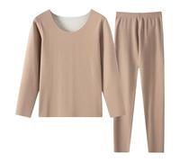 Women Pyjama Set Long Sleeve Round Neck Tops And Wide Leg Trousers Soft Comfy 2 Pieces Pjs Sets Warm Cosy Winters Pajamas Nightwear Solid Loungewear Pajamas Ladies Cozy Sleepwear Set 2 Piece Co Ords