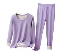 Women Pyjama Set Long Sleeve Round Neck Tops And Wide Leg Trousers Soft Comfy 2 Pieces Pjs Sets Warm Cosy Winters Pajamas Nightwear Solid Loungewear Pajamas Ladies Cozy Sleepwear Set 2 Piece Co Ords