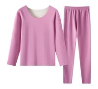 Women Pyjama Set Long Sleeve Round Neck Tops And Wide Leg Trousers Soft Comfy 2 Pieces Pjs Sets Warm Cosy Winters Pajamas Nightwear Solid Loungewear Pajamas Ladies Cozy Sleepwear Set 2 Piece Co Ords