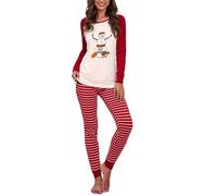 Women Pyjamas Tall Women Long Womens Plus Size Autumn And Winter Sets Europe And The United States Christmas Old Man Home Two Sets Of Pajamas Organic Cotton Pyjamas Women (Red, M)