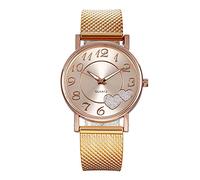 Women Quartz Watches Analog Elegant Bracelet Watch Rhinestones Wrist Ladies Women's Watch Ladies Watches with Stretch Band (Rose Gold, One Size)