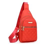 Women Quilted Streetwear Sling Bag Nylon Crossbody Chest Pack with Zip Pockets One Shoulder Strap Compact Front Storage for Shopping Commute Travel Walks and Daily Essentials