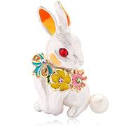 Women Rabbit Enamel Brooch Pin Badge Banquet Party Suit Lapel Decor Gift Clever