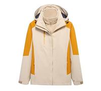 Women Raincoat 3 in 1 Waterproof Jacket with Hood Outdoor Hiking Jackets Lightweight Waterproof Softshell Rain Jacket Mountaineering Jacket Sportswear Full Zip Fleece Warm Winter Coats with Pocket