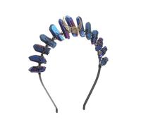 Women Raw Crystal Tiara Headband, Crown Headband Boho Quartz Moon Goddess Headpiece (royal1moon)