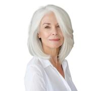 Women Real Human Hairs Toppers for Thinning Hair,Middle Part Clip in Bangs Topper Hairrs Pieces for Daily Use Fluffy and Natural(White,30CM)