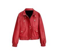 Women Real Leather Jacket Spring Casual Loose Stand Collar Zipper Genuine Sheepskin Jacket Coat