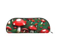 Women Red Rose Wine Romantic Print Cosmetic Bag Travel Toiletry Bag, Red Cap Mushrooms, Taglia Unica