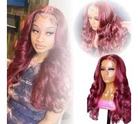 Women Red Wig Long Blonde Afro Wigs Lace Front for Black Women Bob Synthetic Glueless Curly Wigs 80S Fancy Dress Anime Cosplay Party Wigs 28 inch