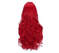 Women Red Wig Long Blonde Ladies Wigs UK Real Hair for Older Women Curly Wig Human Hair Bob Glueless Synthetic Fancy Dress Anime 80S Party, Cosplay, Halloween 27 inch